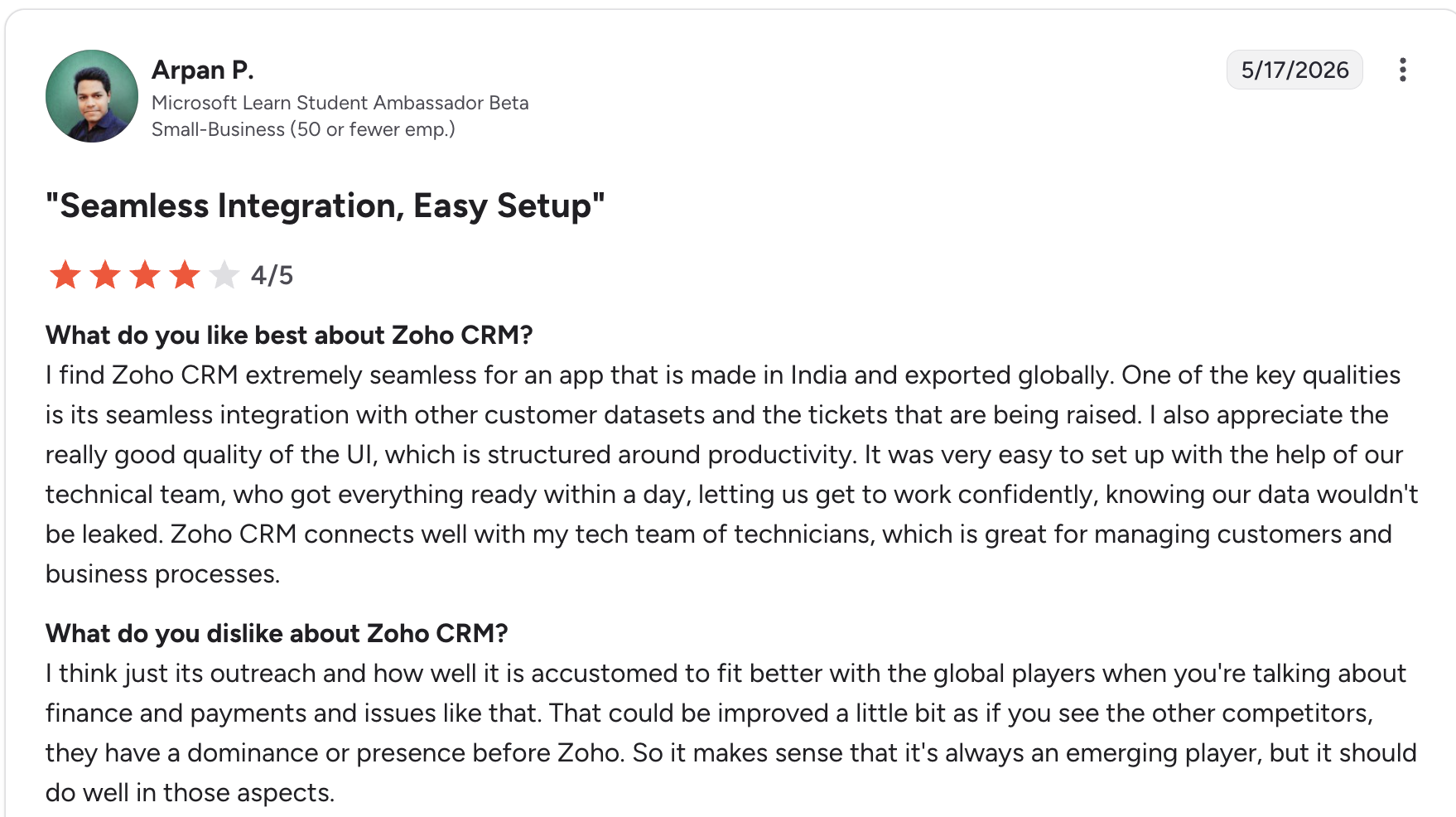 zoho g2 review