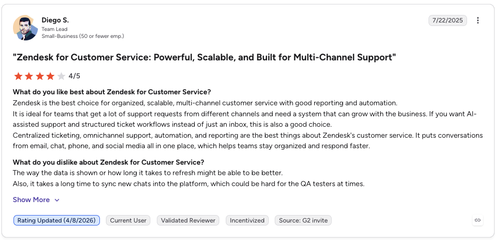 zendesk g2 review