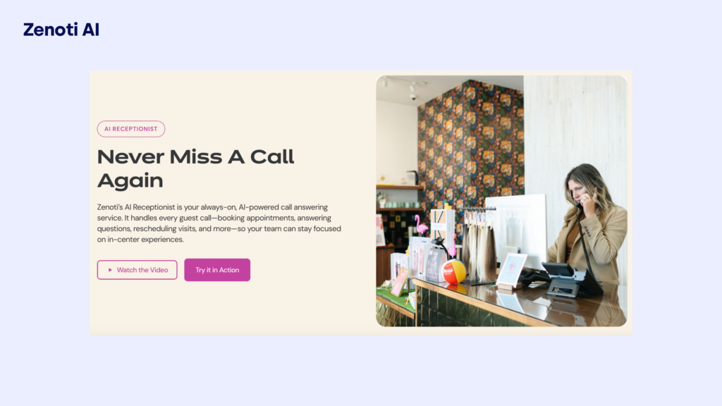 zenoti ai receptionist