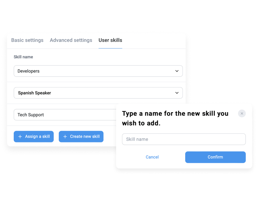 CloudTalk’s Call Routing feature displaying skills-based routing to route calls to agents with the right skills for the job