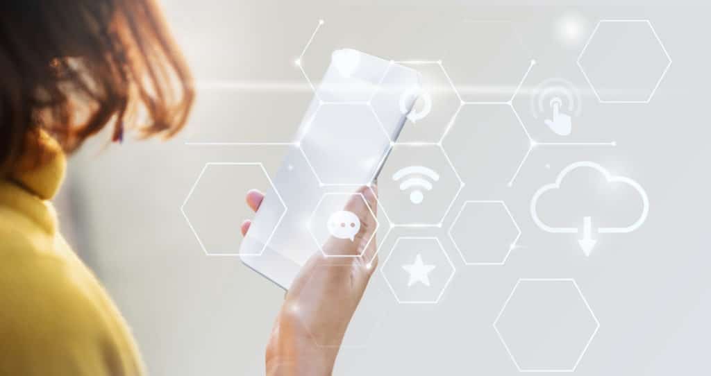 Foto Frau Cloud Telefon