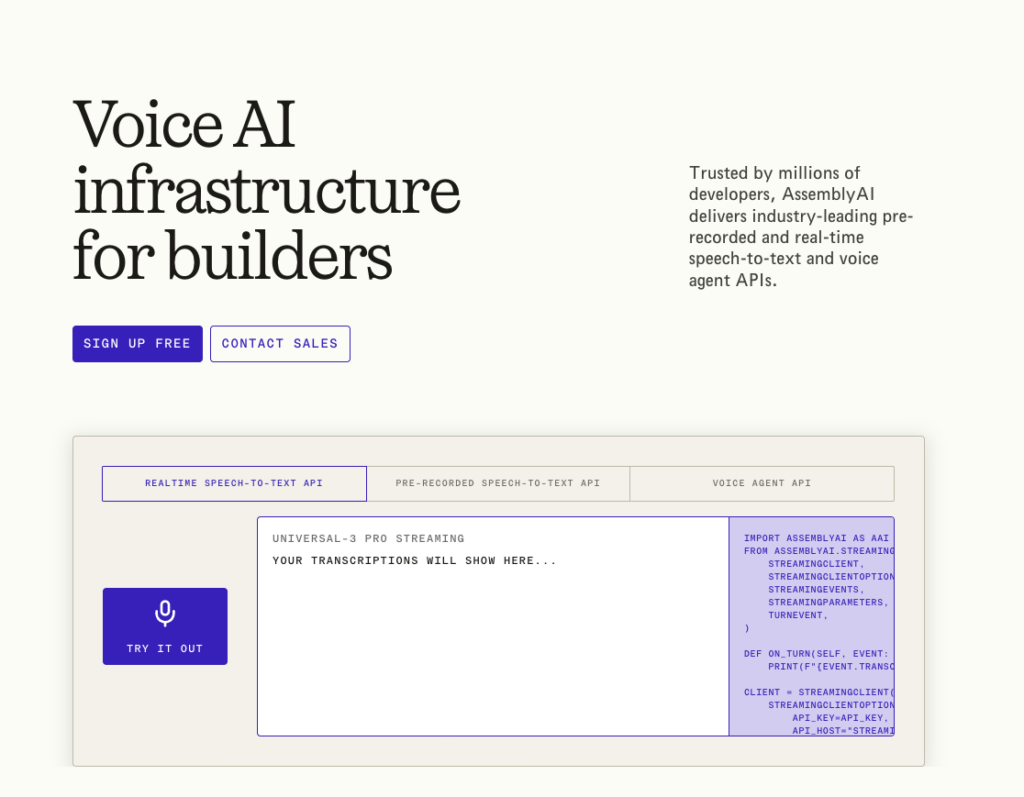 assembly ai speech to text