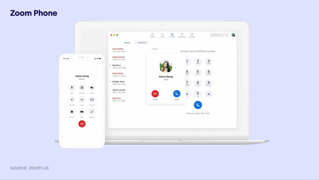Zoom Phone computer calling app interface