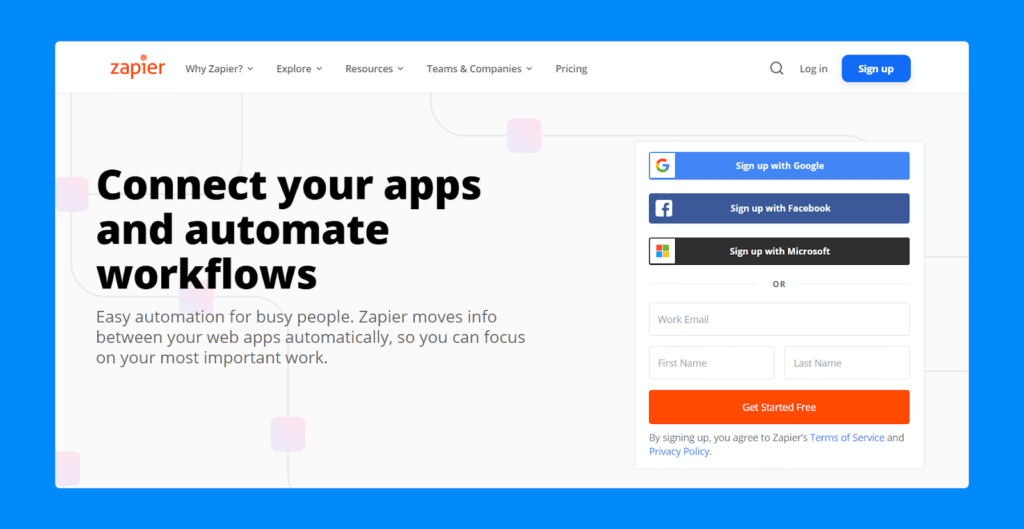 foto Zapier blaue outline