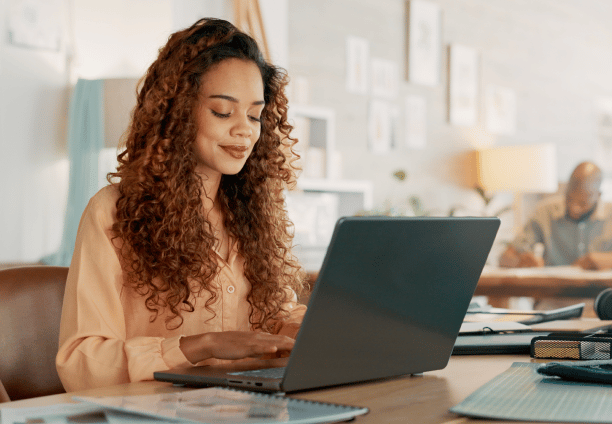 photo of woman using sales and ai dialers with local presence features
