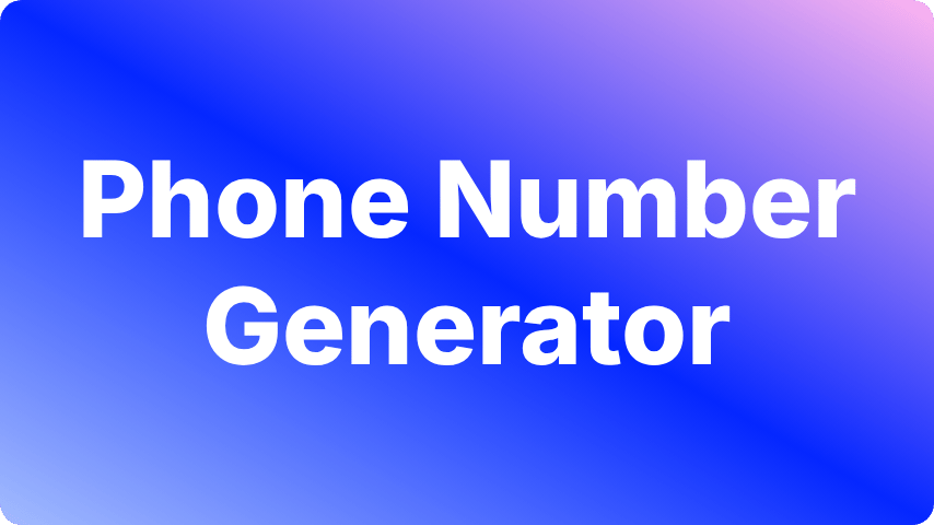 Random Phone Number Generator