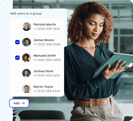 cloudtalk user management screen adding users to a group