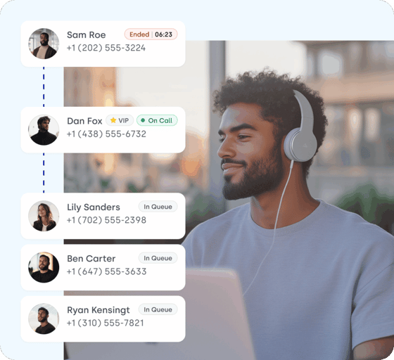 CloudTalk AI-agent die na de werkuren een oproep van een chauffeur beantwoordt voor een logistiek bedrijf
