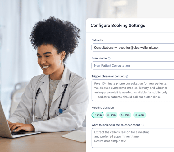 CloudTalk AI agent booking a dental appointment into the practice calendar