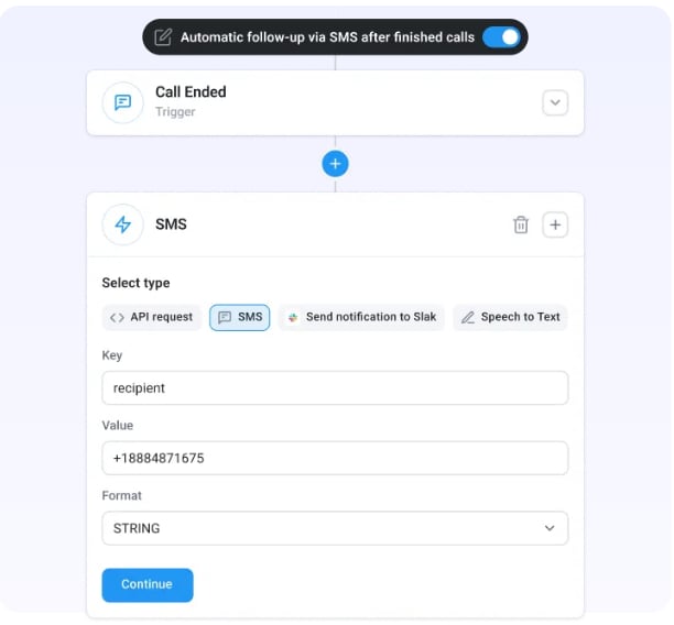 CloudTalk's Workflow Automation feature 