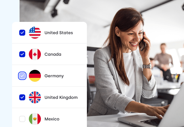 woman on phone porting her international number