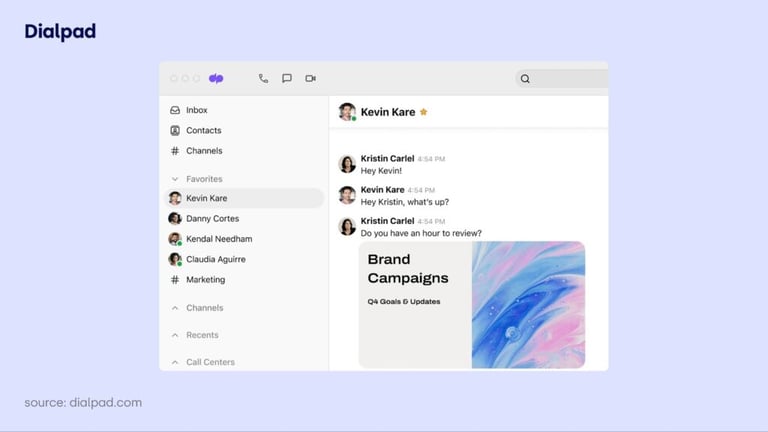 Dialpad laptop calling app interface