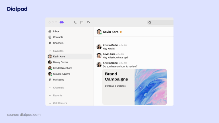 Dialpad interface