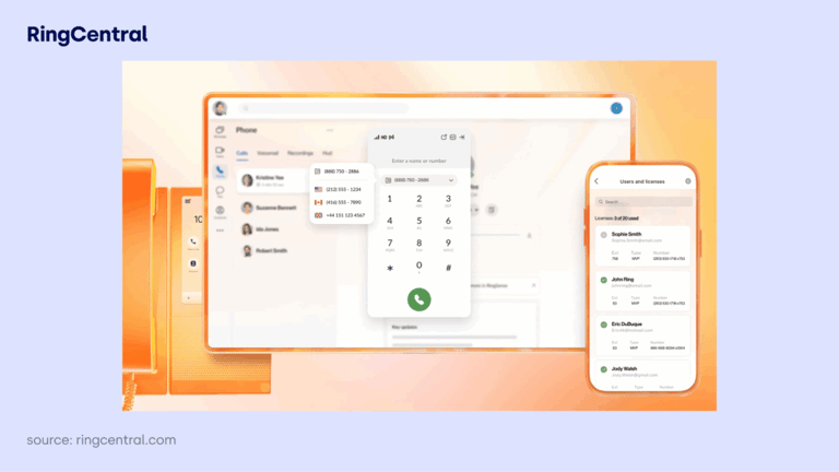 RingCentral dialer interface