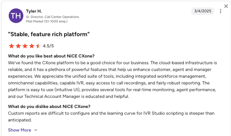 nice cxone g2 review