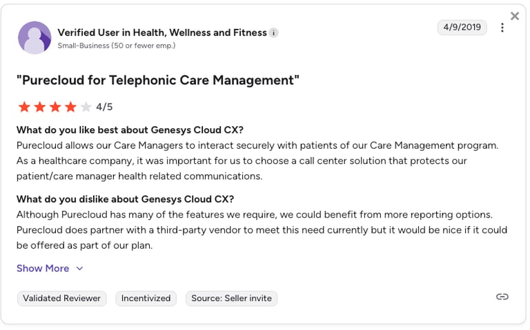 genesys healthcare g2 review