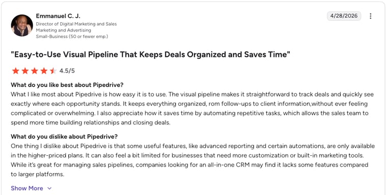 pipedrive review