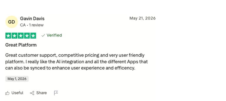 cloudtalk trustpilot review screenshot