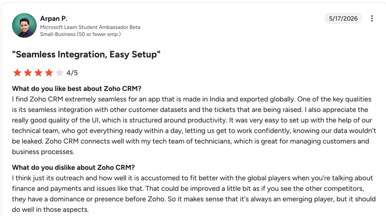 zoho g2 review