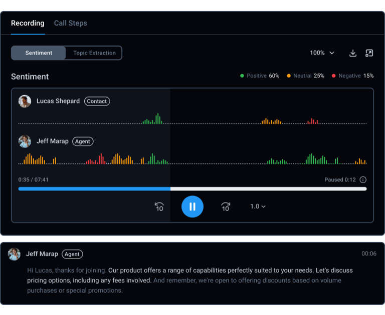 CloudTalk's Call Transcription