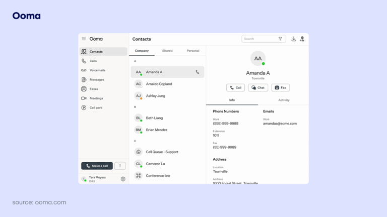 Ooma Interface
