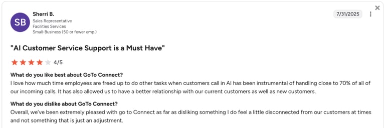 GoTo Connect G2 User Review