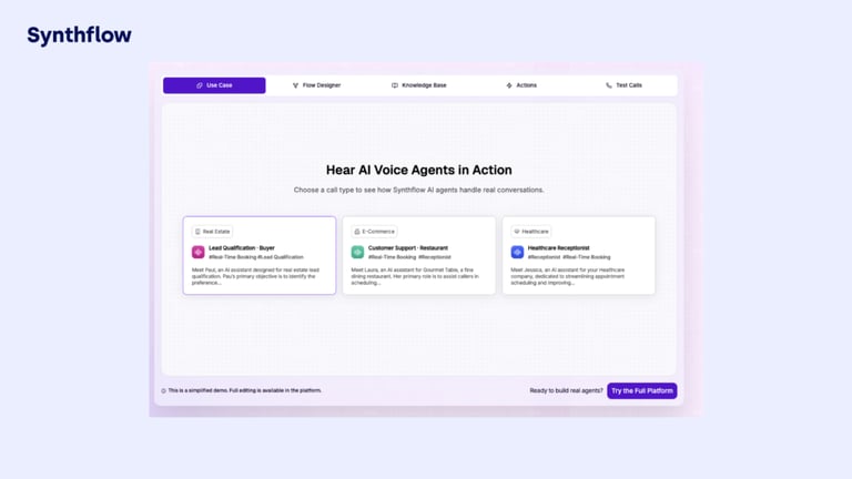 Synthflow AI Voice Agent after hours