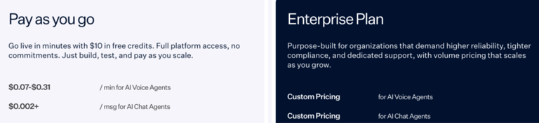 Retell AI plans and pricing