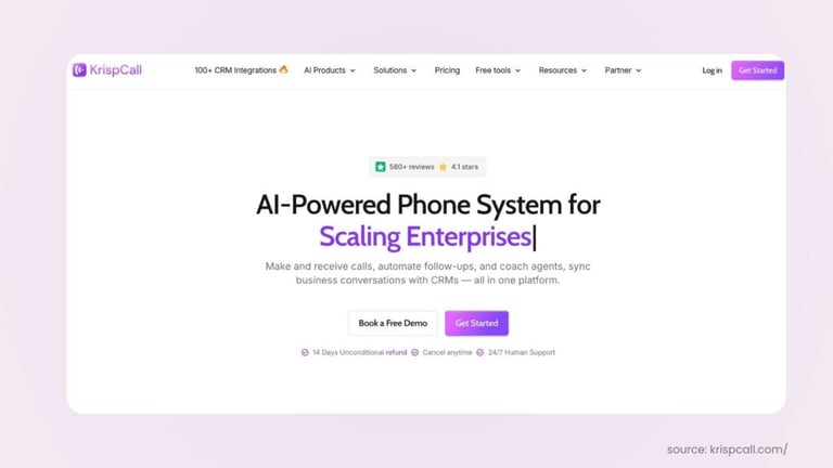 Krispcall-homepage