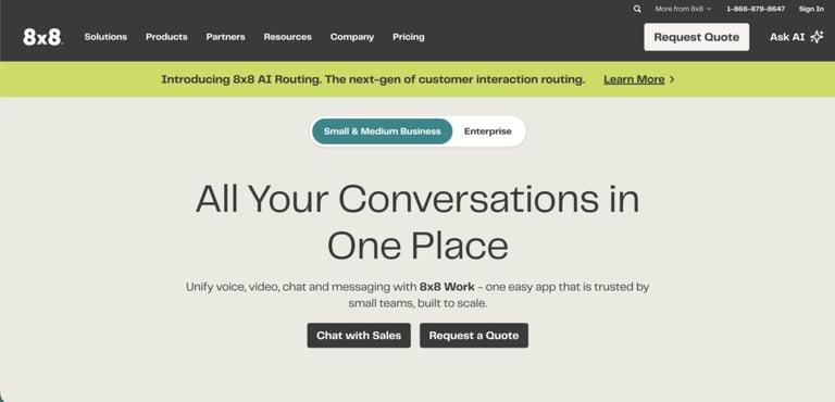 8x8 homepage