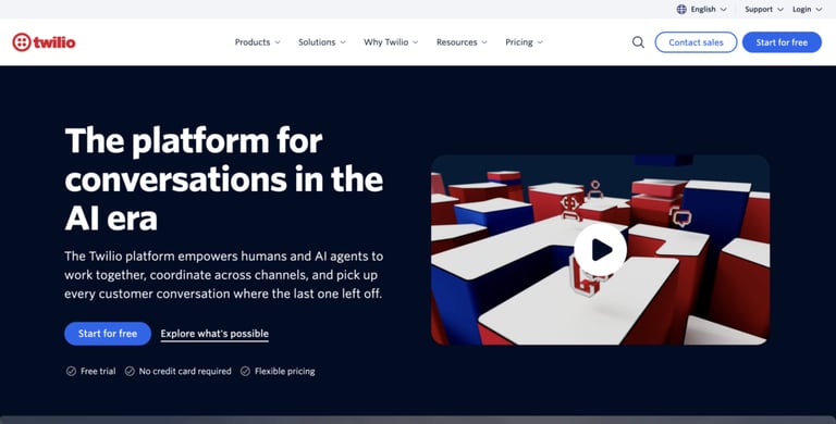 twilio homepage