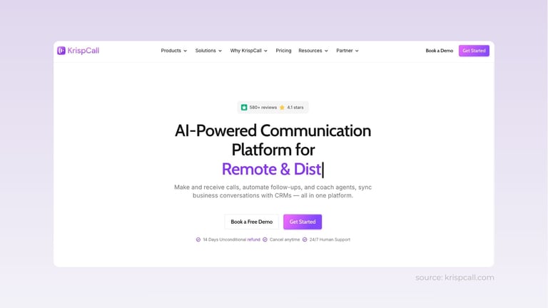 Krispcall-homepage