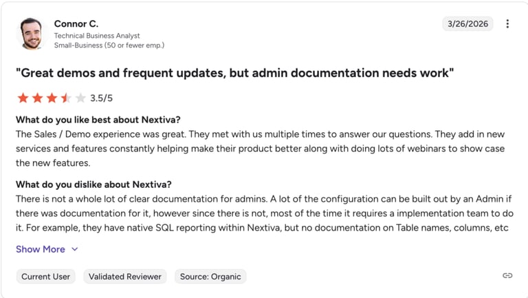 g2 review screenshot Ringcentral