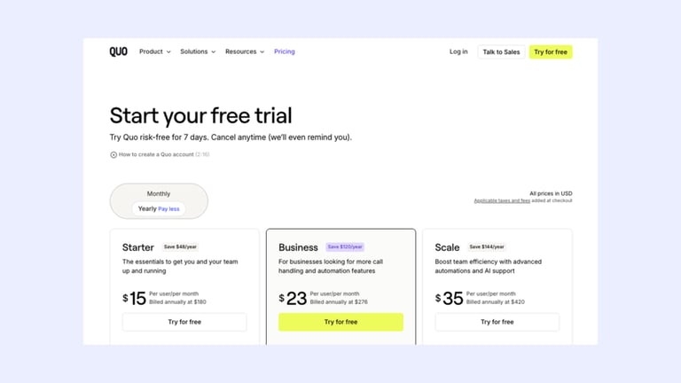 openphone pricing plans