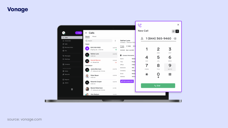 Vonage Dialer screenshot