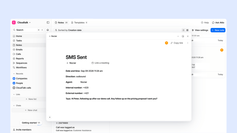 Vista previa de la integración con Attio (por hacer: aún no existe captura de pantalla del producto, la integración no se ha lanzado)