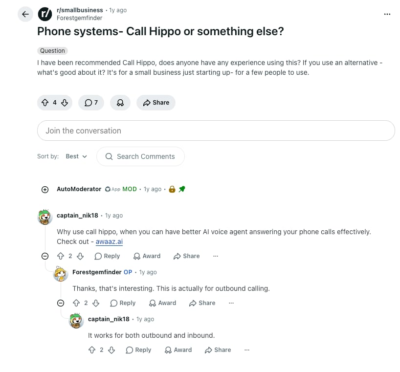 callhippo pricing discussion on reddit