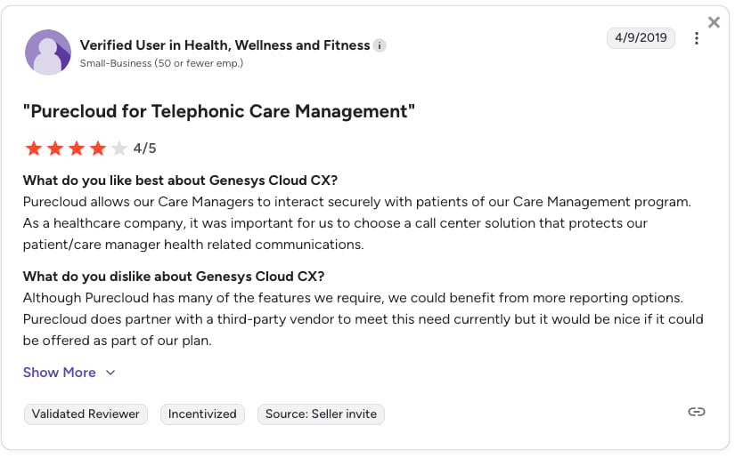genesys healthcare g2 review