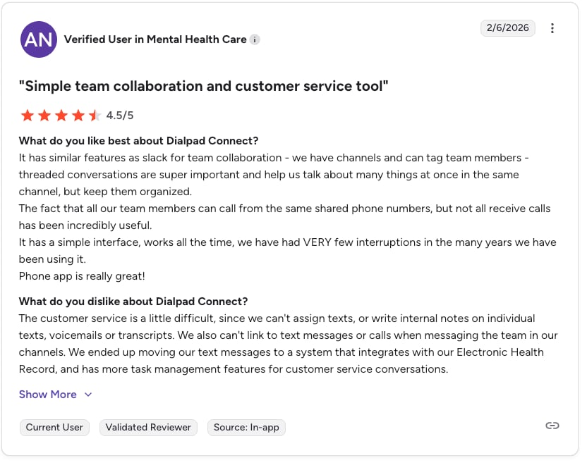 dialpad healthcare contact center review g2