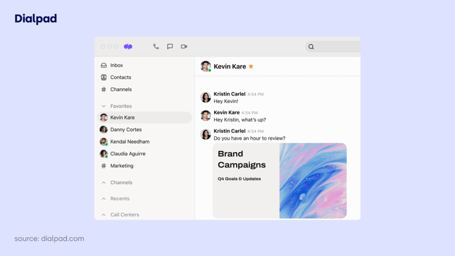 Dialpad interface