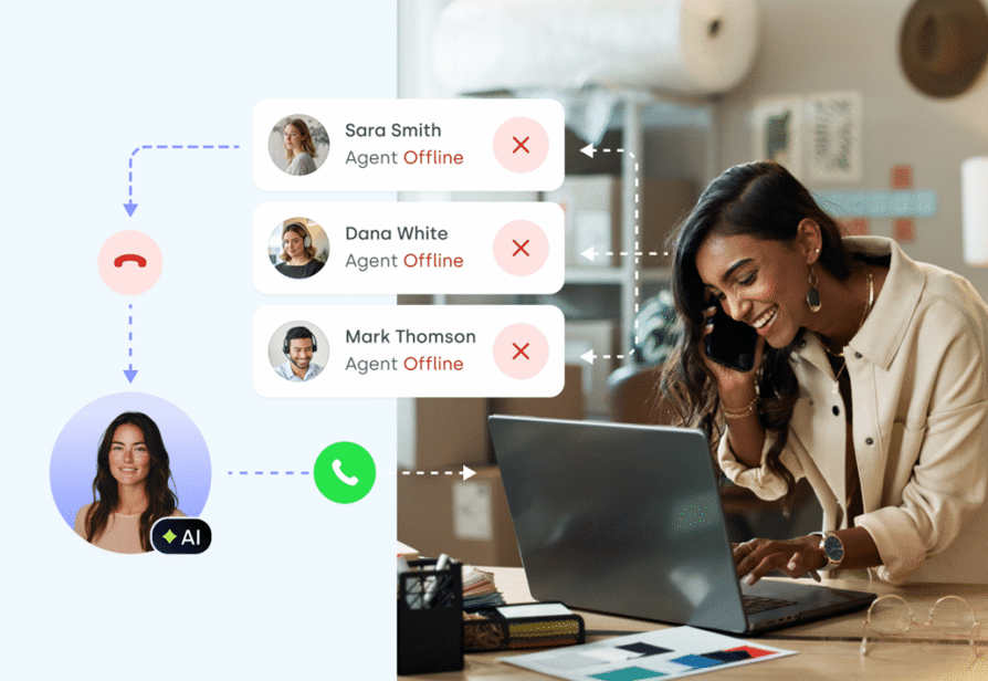 CloudTalk AI voice agent following up after a missed call
