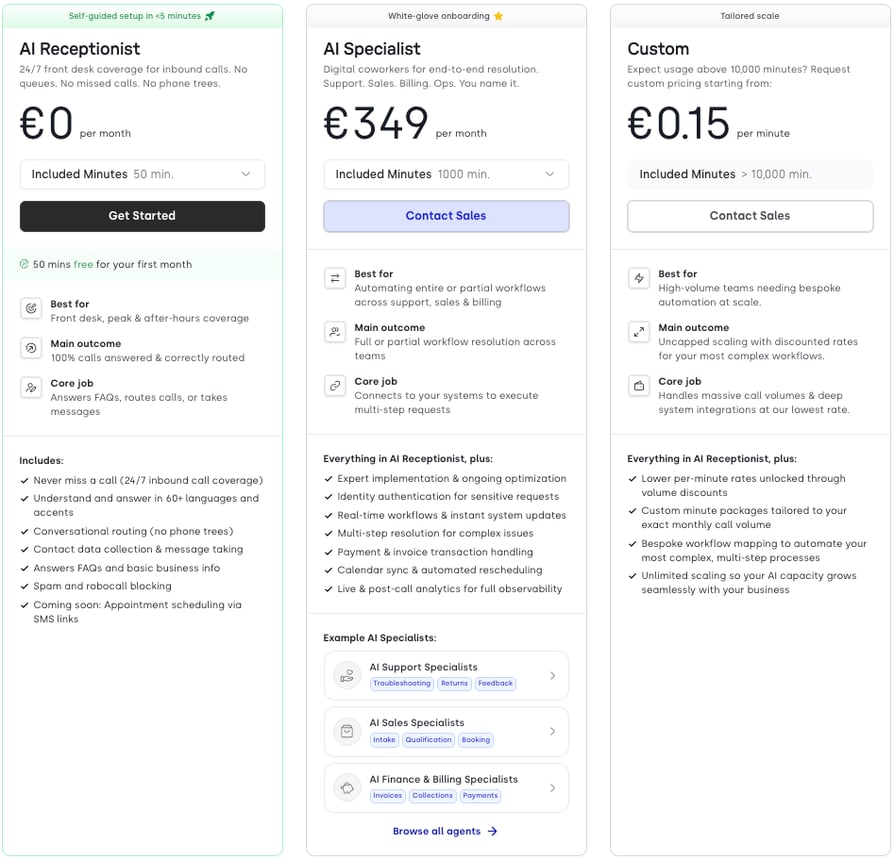 cloudtalk ai answering service pricing