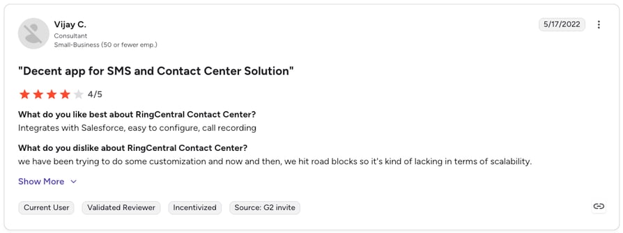 ringcentral g2 review