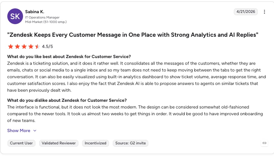 zendesk g2 review