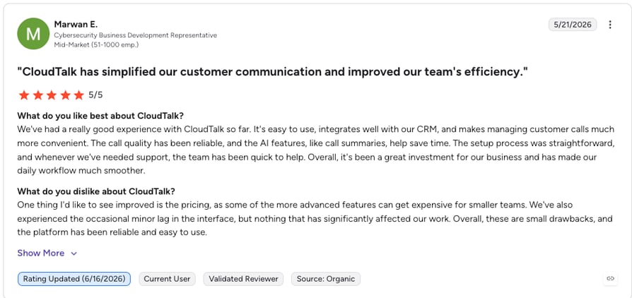 cloudtalk review g2