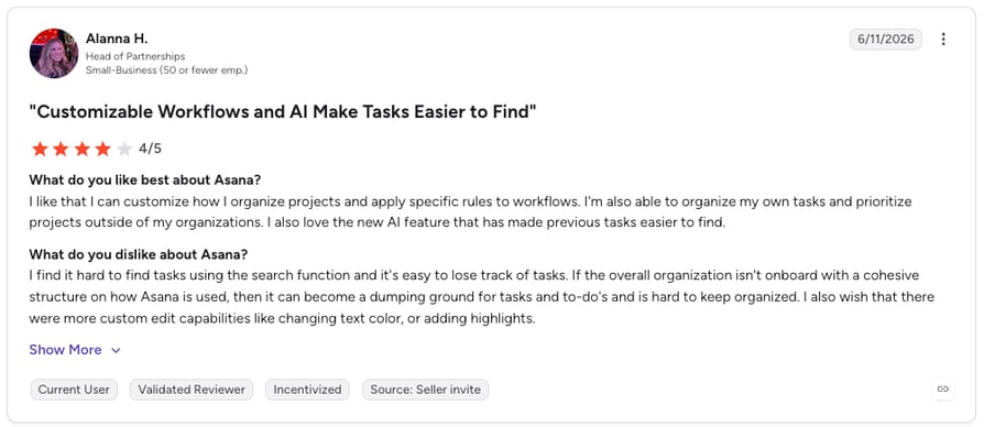 asana g2 review