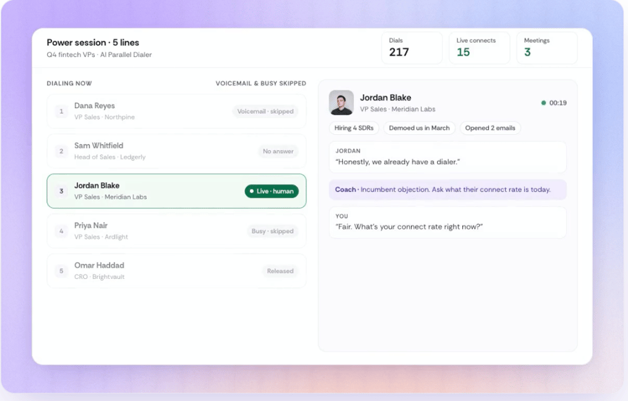 salesfinity parallel dialer screenshot