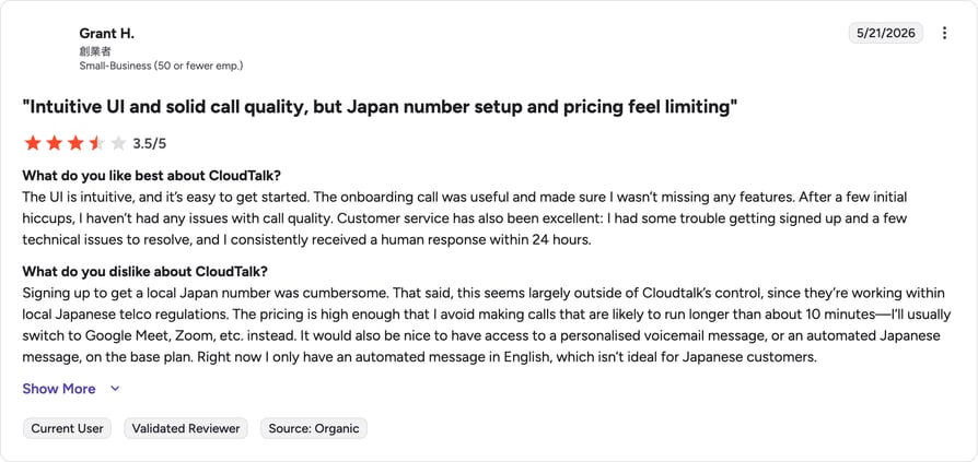 Gong G2 review rating summary