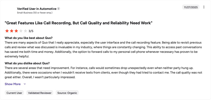 OpenPhone Quo G2 review rating summary