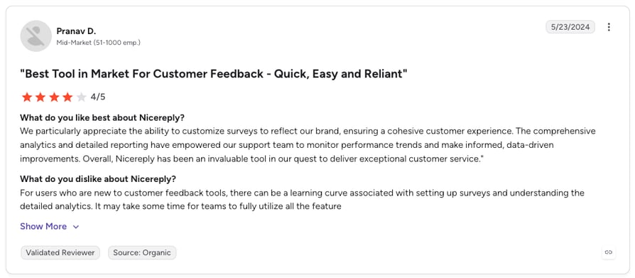 nicereply g2 review